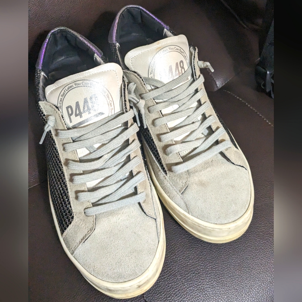 P448 You Can Surf Later!Sneakers #41 Women Silvermesh